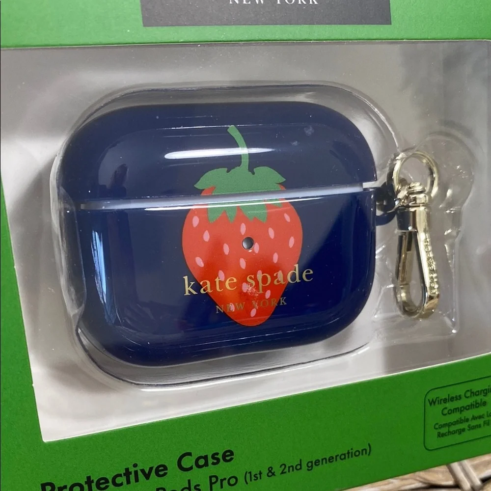 Kate Spade X Target Blue AirPods Pro Case with Strawberry Design